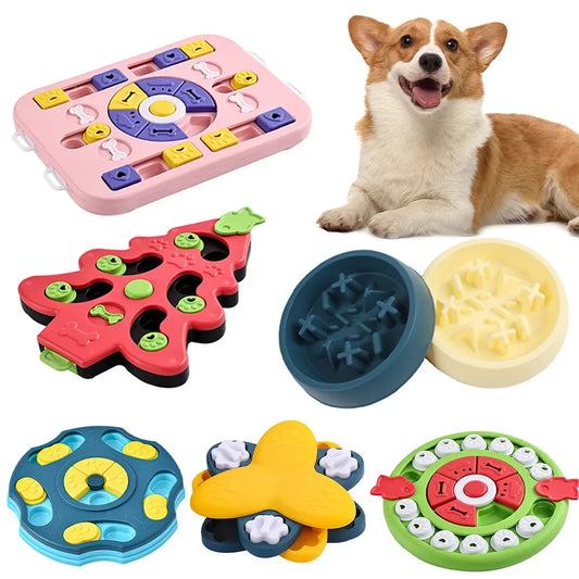 Puppy IQ Food Dispenser Slowly Eating NonSlip Bowl Pet Cat Dogs Training Game Dog Puzzle Toys Slow Feeder Interactive Increase